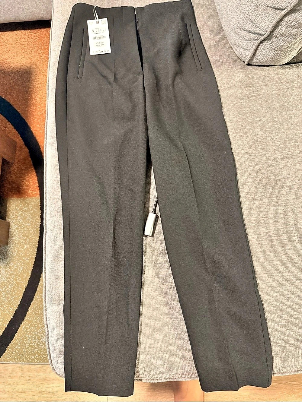 Zara Straight Leg Pants in Black